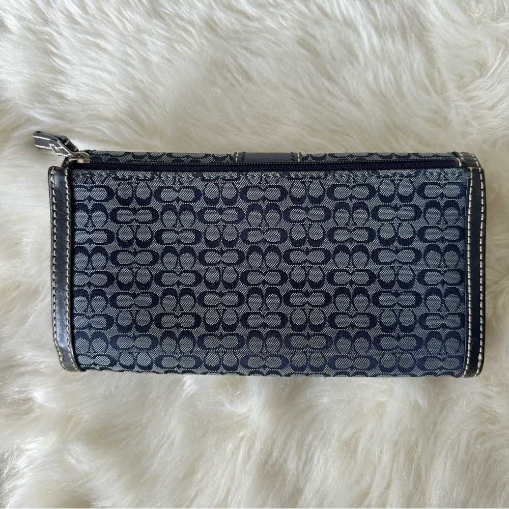 Coach Blue Monogram Wallet - Picture 3 of 5